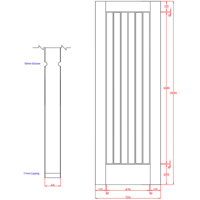 XL Joinery Suffolk Original Pre-Finished Oak Internal Fire Door