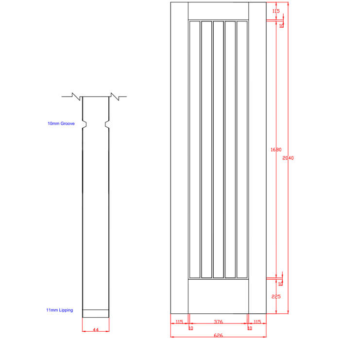 XL Joinery Suffolk Original Pre-Finished Oak Internal Fire Door