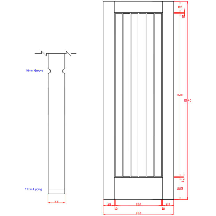 XL Joinery Suffolk Original Pre-Finished Oak Internal Fire Door