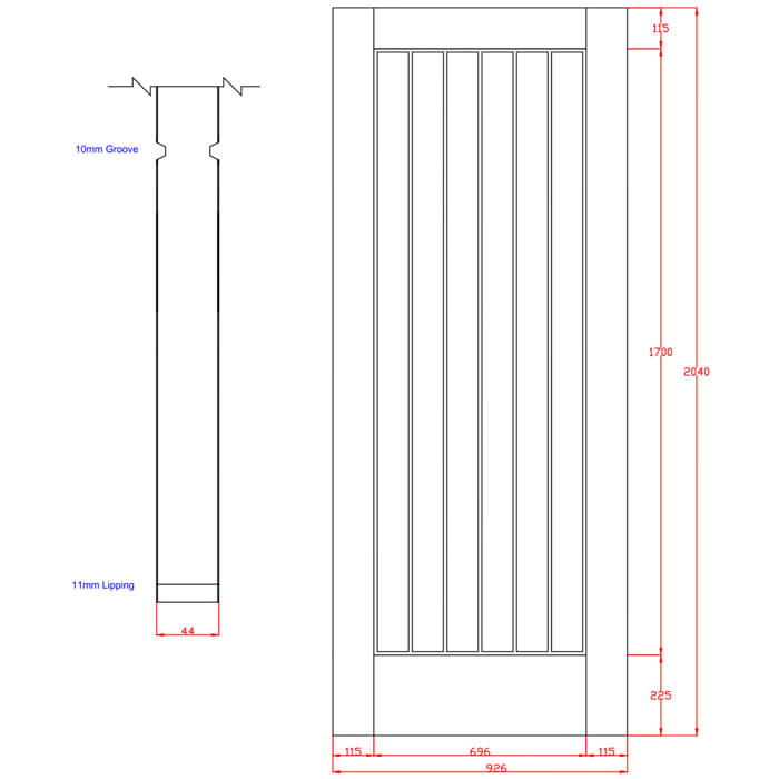 XL Joinery Suffolk Original Pre-Finished Oak Internal Fire Door