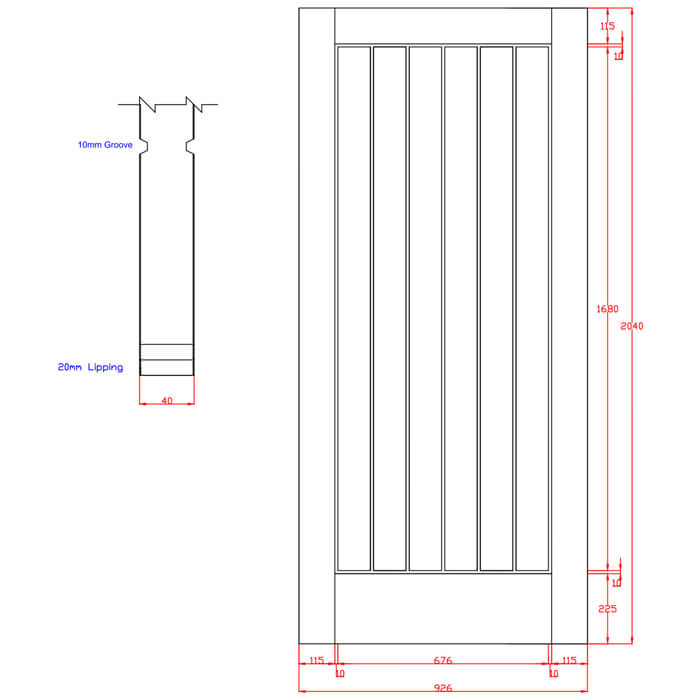 XL Joinery Suffolk Original Pre-Finished Oak 6-Panels Internal Door