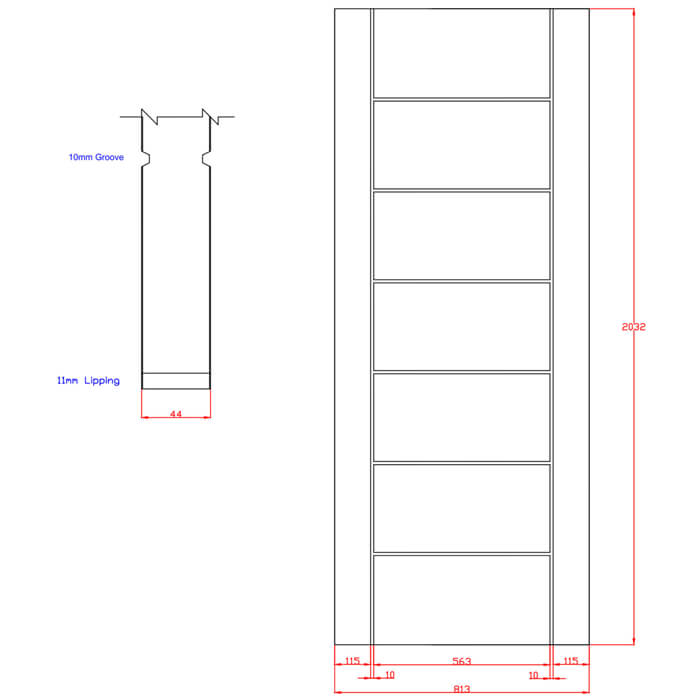 XL Joinery Palermo Original Pre-Finished Oak 7-Panels Internal Fire Door