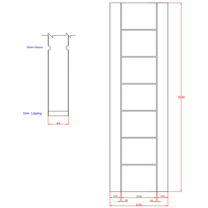 XL Joinery Palermo Original Pre-Finished Oak 7-Panels Internal Fire Door