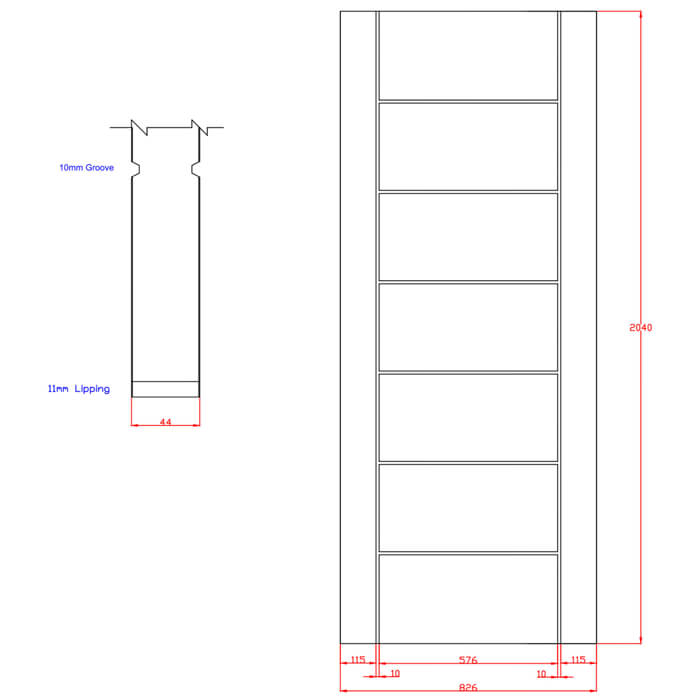 XL Joinery Palermo Original Pre-Finished Oak 7-Panels Internal Fire Door