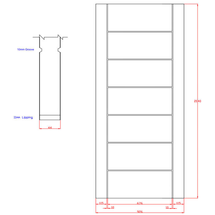 XL Joinery Palermo Original Pre-Finished Oak 7-Panels Internal Fire Door