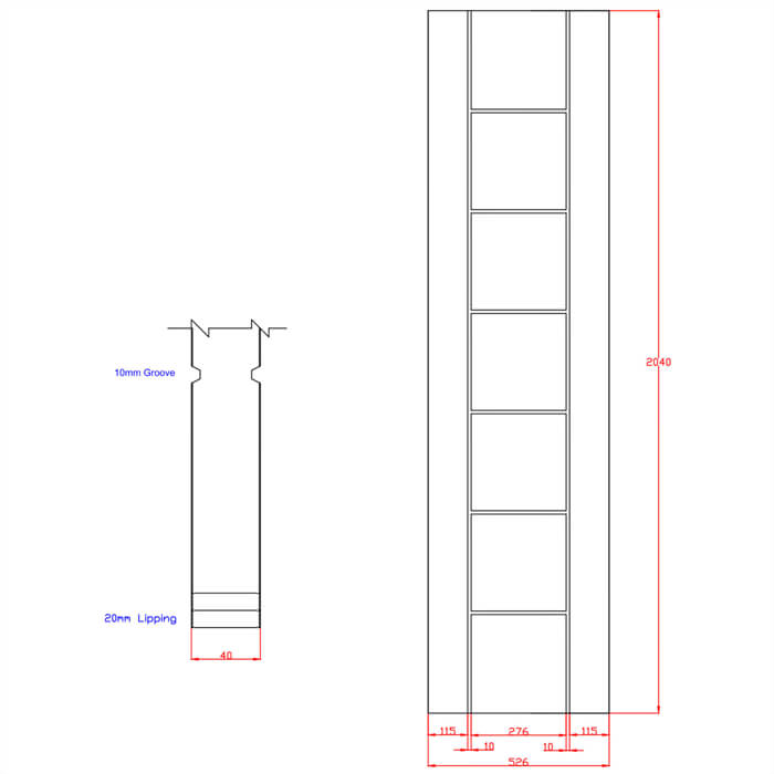 XL Joinery Palermo Essential Blanco Oak 7-Panels Internal Door