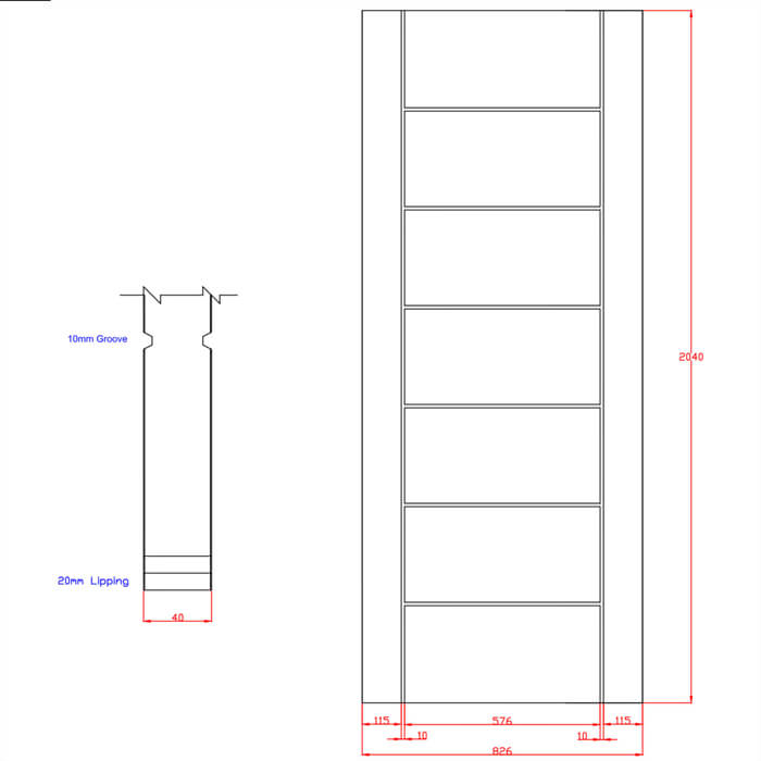 XL Joinery Palermo Essential Blanco Oak 7-Panels Internal Door