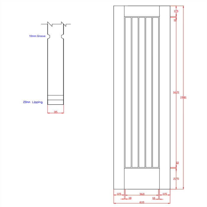 XL Joinery Suffolk Essential Un-Finished Oak Internal Door