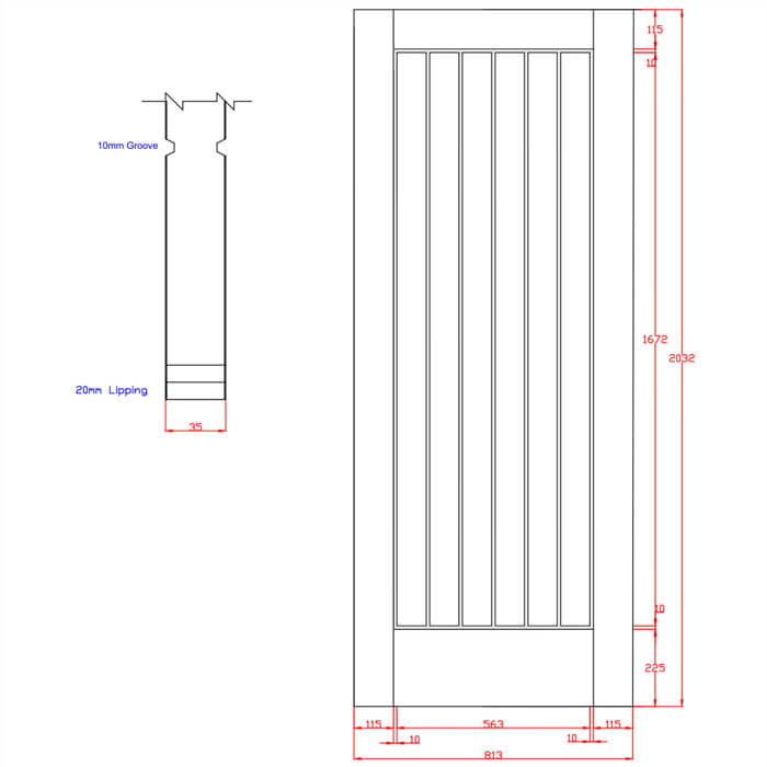 XL Joinery Suffolk Essential Un-Finished Oak Internal Door