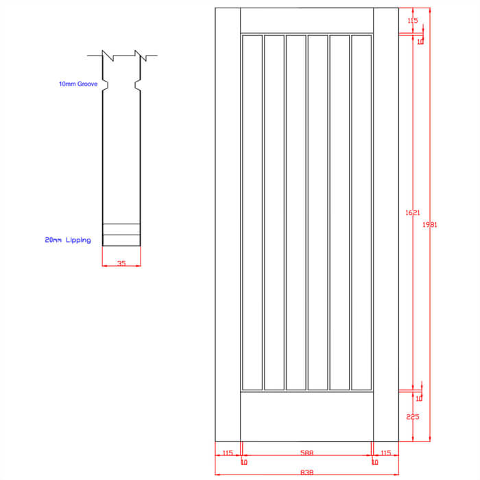 XL Joinery Suffolk Essential Un-Finished Oak Internal Door