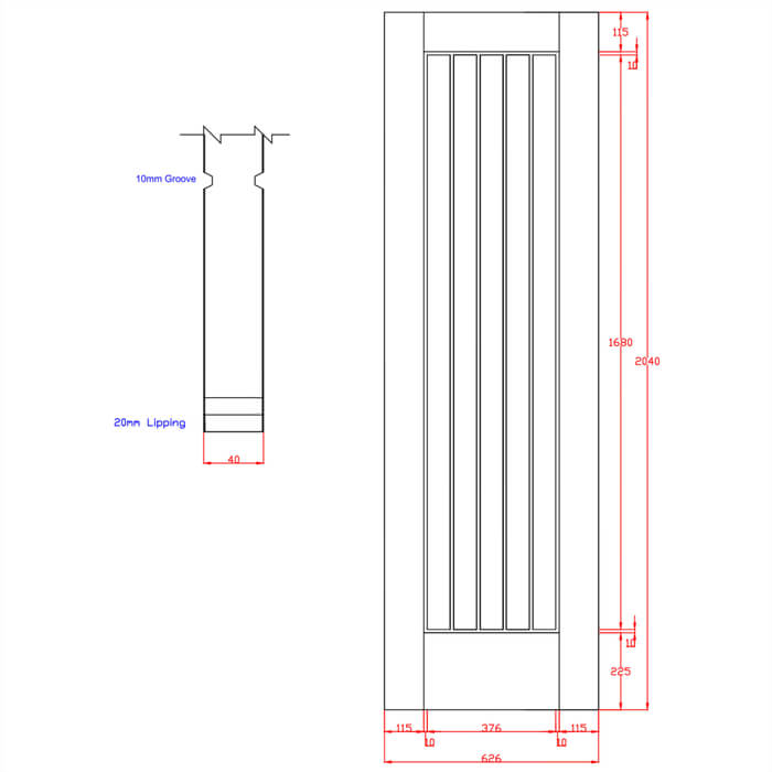 XL Joinery Suffolk Essential Un-Finished Oak Internal Door