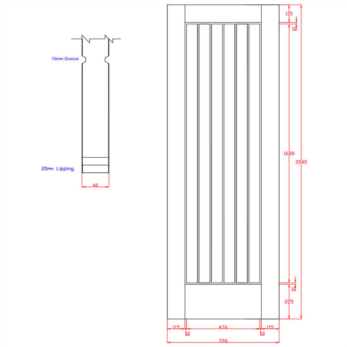 XL Joinery Suffolk Essential Un-Finished Oak Internal Door