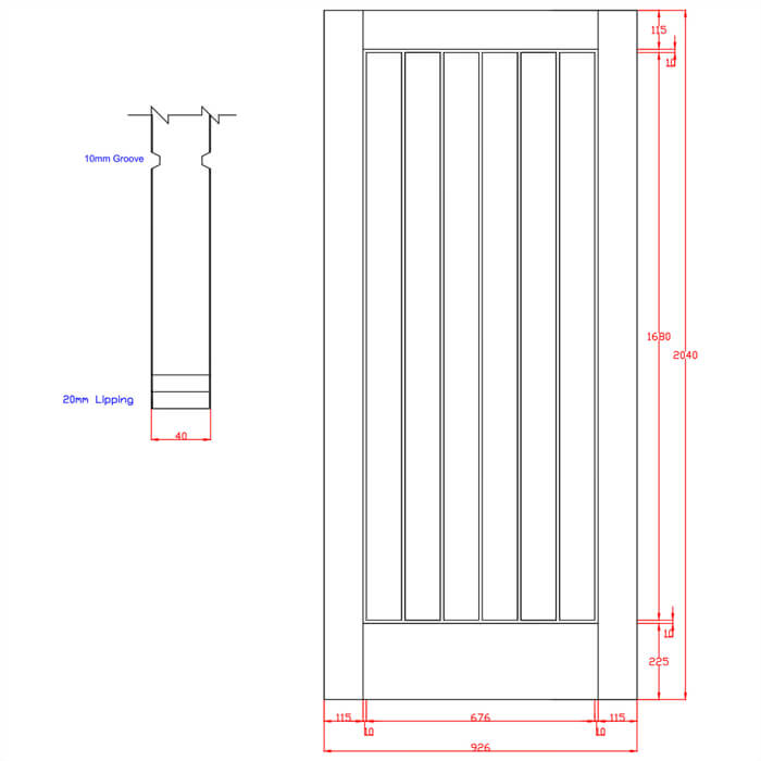 XL Joinery Suffolk Essential Un-Finished Oak Internal Door