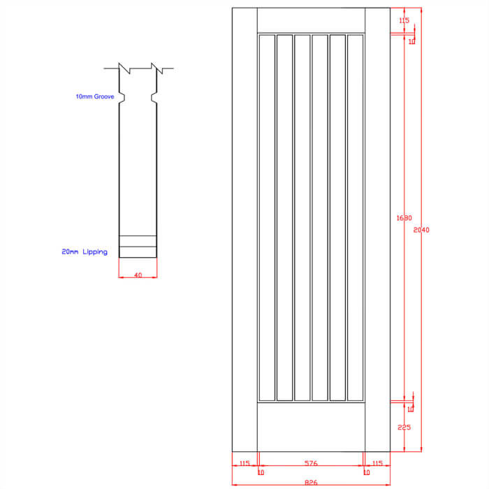 XL Joinery Suffolk Essential Clear Lacquer Oak Internal Door