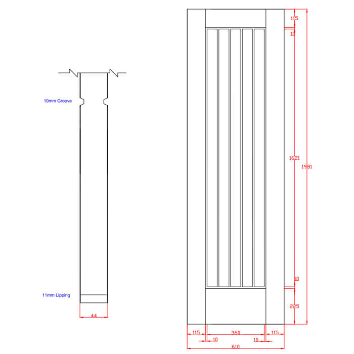 XL Joinery Suffolk Essential Un-Finished Oak Internal Fire Door