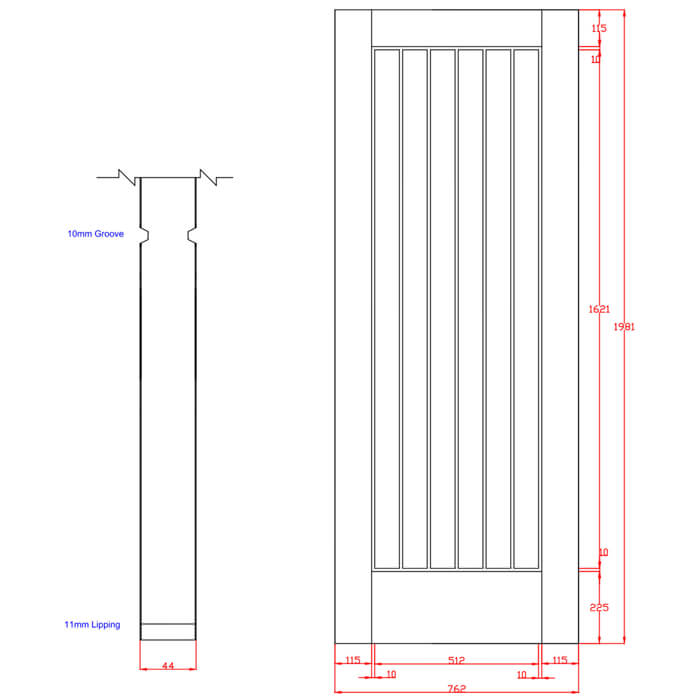 XL Joinery Suffolk Essential Un-Finished Oak Internal Fire Door