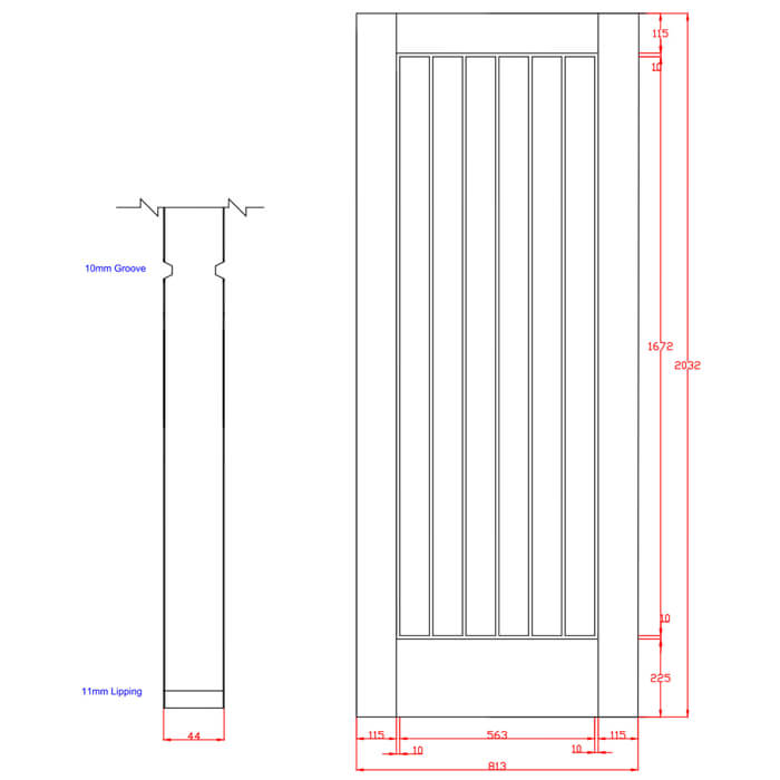 XL Joinery Suffolk Essential Un-Finished Oak Internal Fire Door