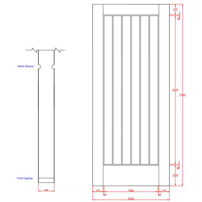 XL Joinery Suffolk Essential Un-Finished Oak Internal Fire Door