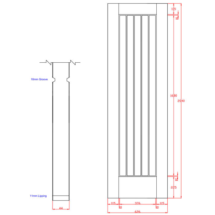 XL Joinery Suffolk Essential Un-Finished Oak Internal Fire Door