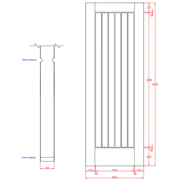 XL Joinery Suffolk Essential Un-Finished Oak Internal Fire Door