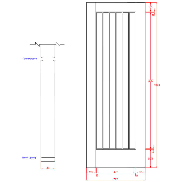 XL Joinery Suffolk Essential Un-Finished Oak Internal Fire Door