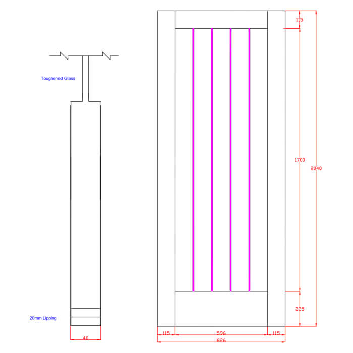 XL Joinery Suffolk Essential Pattern 10 Pre-Finished Oak 1-Lite Internal Clear Etched Glazed Door