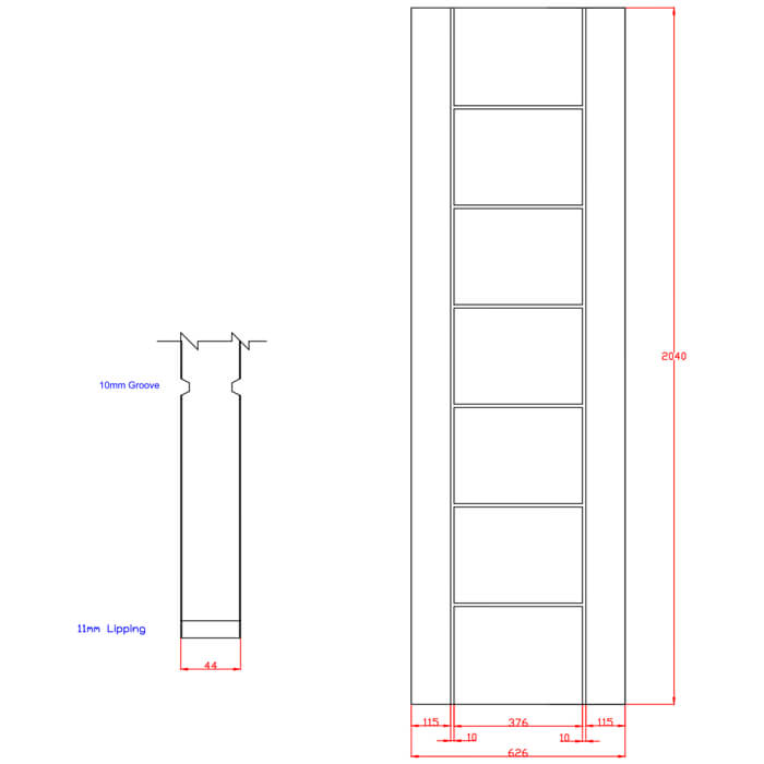 XL Joinery Palermo Essential Pre-Finished Oak 7-Panels Internal Fire Door