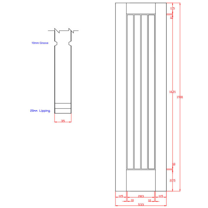 XL Joinery Suffolk Essential Pre-Finished Oak 6-Panels Internal Fire Door