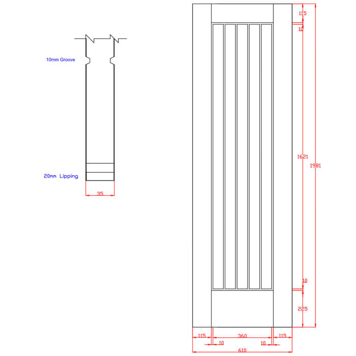 XL Joinery Suffolk Essential Pre-Finished Oak 6-Panels Internal Fire Door