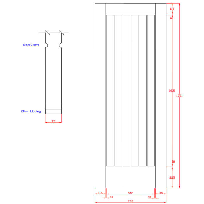 XL Joinery Suffolk Essential Pre-Finished Oak 6-Panels Internal Fire Door