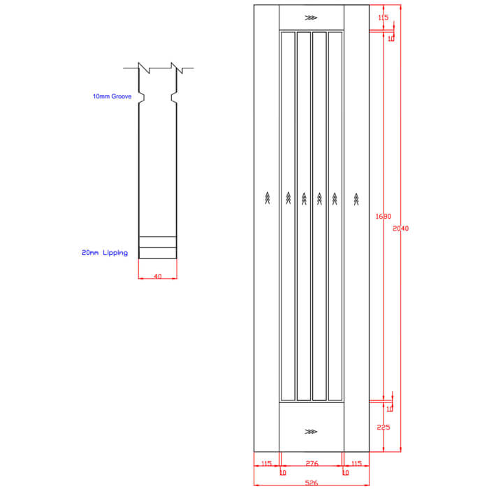 XL Joinery Suffolk Essential Pre-Finished Oak 6-Panels Internal Fire Door