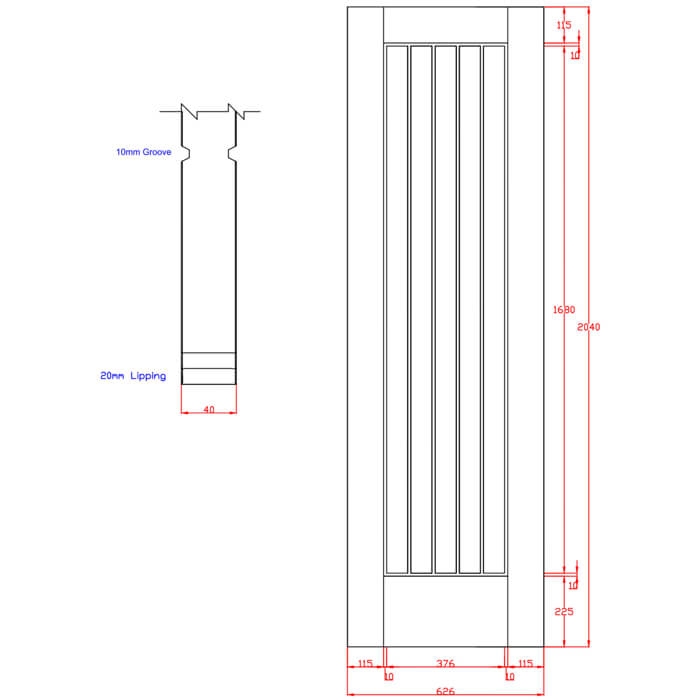 XL Joinery Suffolk Essential Pre-Finished Oak 6-Panels Internal Fire Door