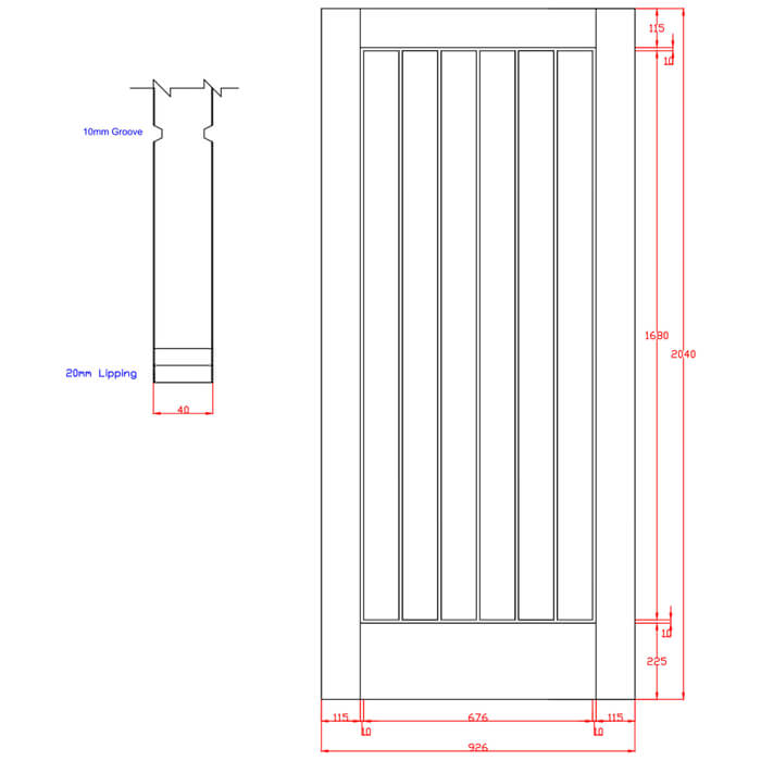 XL Joinery Suffolk Essential Pre-Finished Oak 6-Panels Internal Fire Door