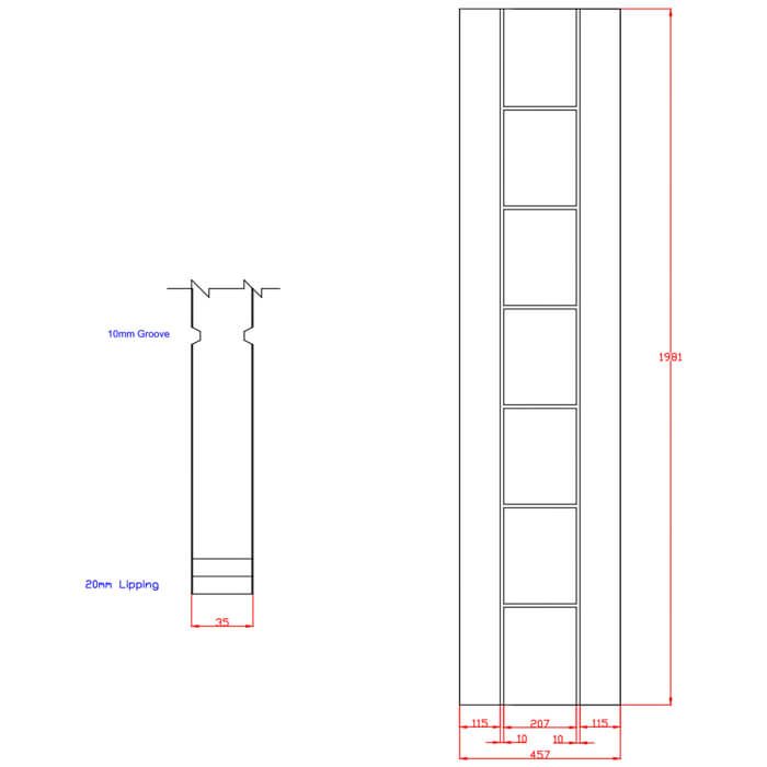 XL Joinery Palermo Essential Pre-Finished Oak 7-Panels Internal Door