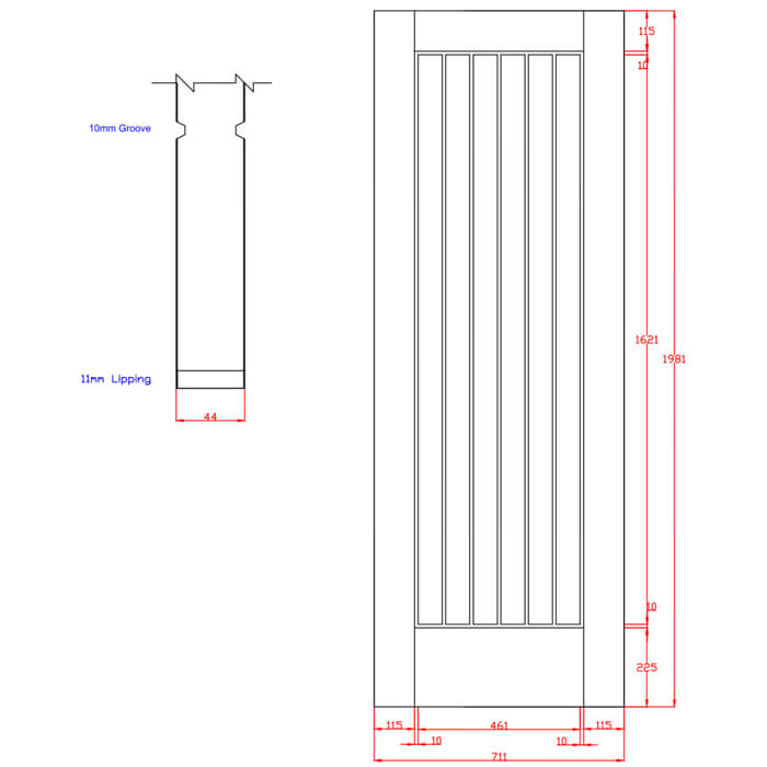 XL Joinery Suffolk Essential Pre-Finished Oak Internal Door