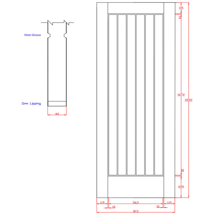 XL Joinery Suffolk Essential Pre-Finished Oak Internal Door