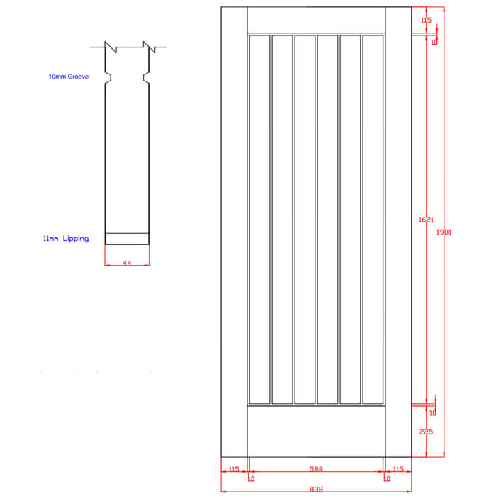 XL Joinery Suffolk Essential Pre-Finished Oak Internal Door