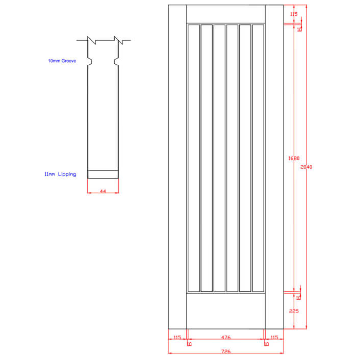 XL Joinery Suffolk Essential Pre-Finished Oak Internal Door