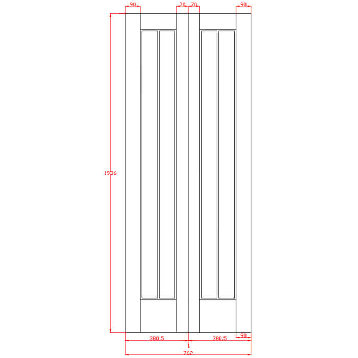 XL Joinery Suffolk Un-Finished Oak Internal Bi-Fold Door