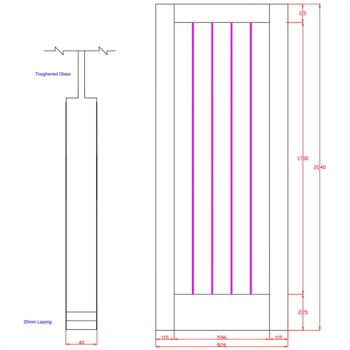 XL Joinery Suffolk Essential Pattern 10 Blanco Oak 1-Lite Internal Clear Etched Glazed Door