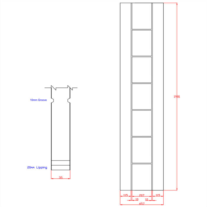 XL Joinery Palermo Essential Un-Finished Oak 7-Panels Internal Door