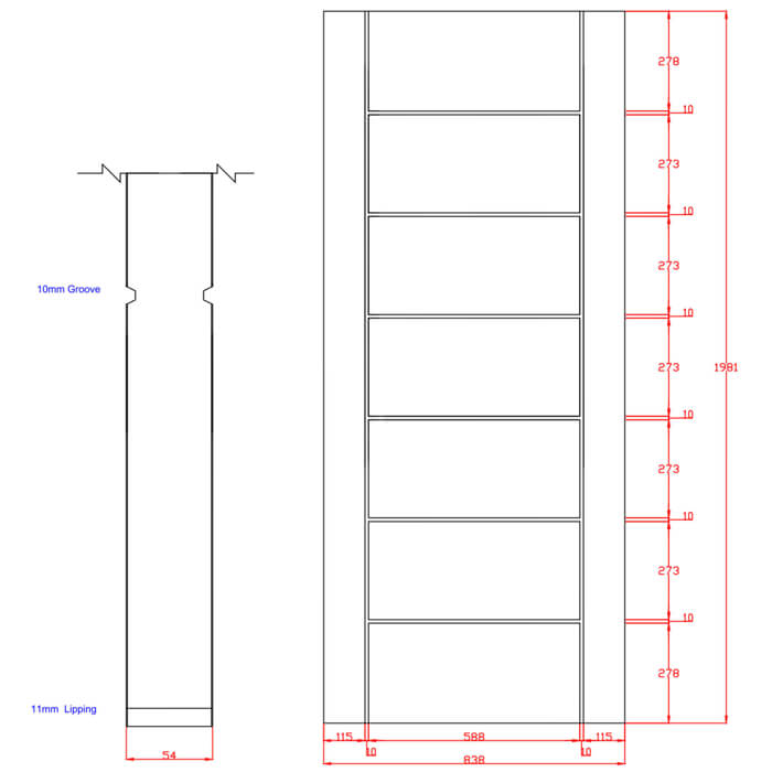 XL Joinery Palermo Original Crema Oak 7-Panels Internal FD60 Fire Door