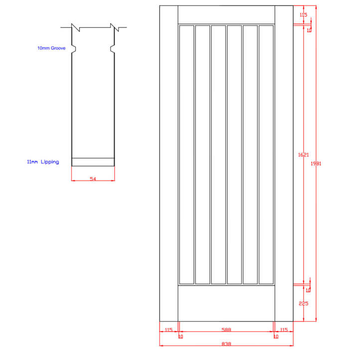 XL Joinery Suffolk Original Un-Finished Oak 6-Panels FD60 Internal Fire Door