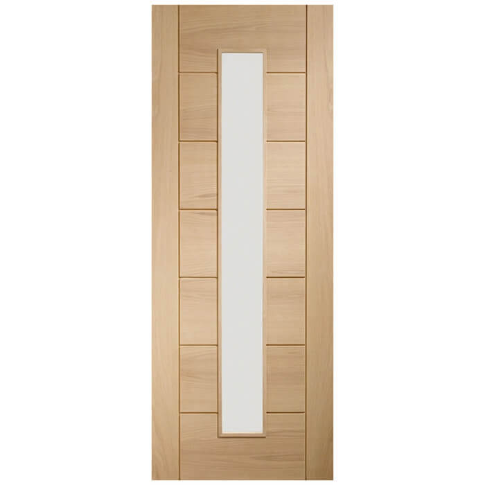 XL Joinery Palermo Pre-Finished Oak 7-Panels 1-Lite Internal Glazed Door