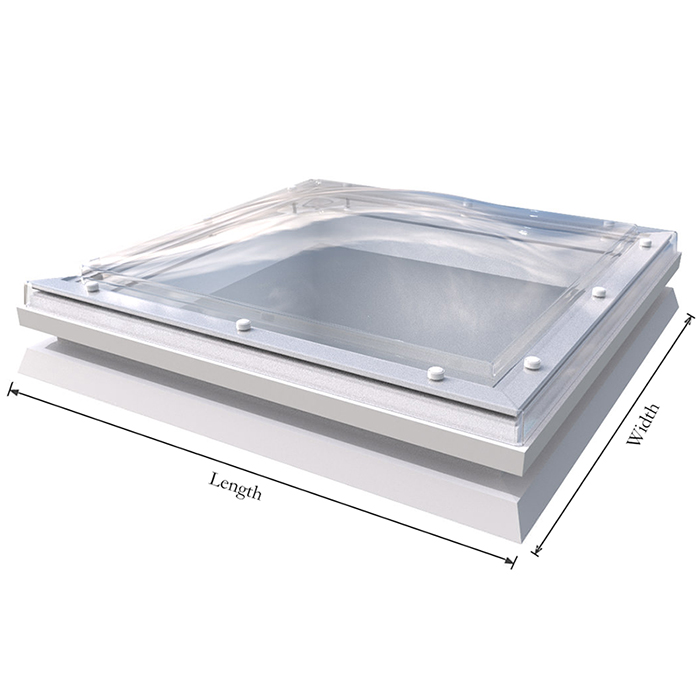 Brett Martin Mardome Trade Triple Glaze Fixed Rooflight With Powervent Extraction Ventilation - 1 Fan- 2 Speed