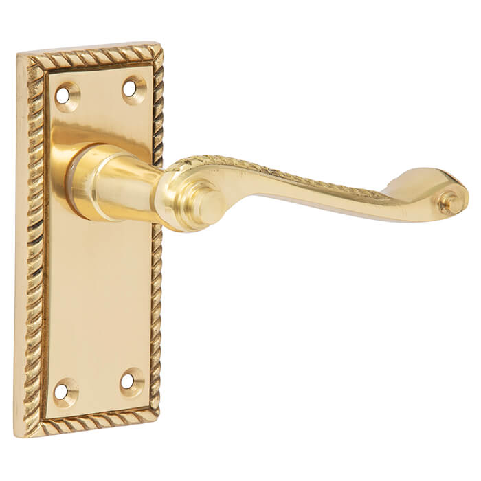 Dale Georgian Standard Lever On Backplate - Polished Brass