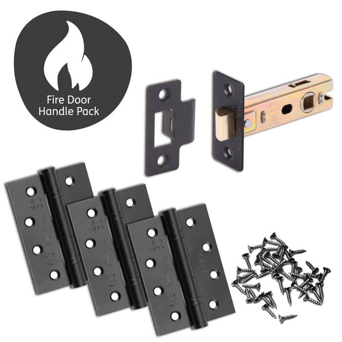 XL Joinery Sesia Matte Black Fire Door Handle Pack