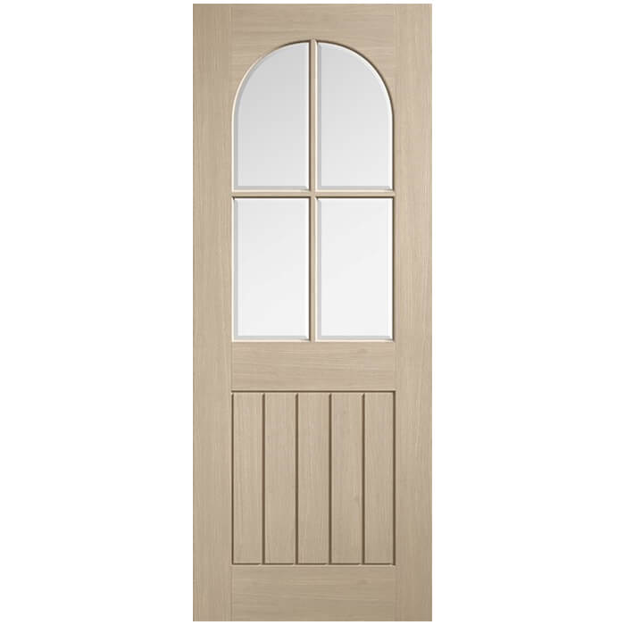 LPD Mexicano Arched Square Top Pre-finished Blonde Oak 4L 5P Internal Glazed Door