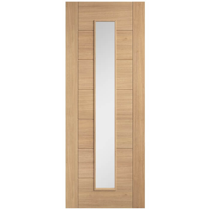 LPD Carini Pre-Finished Oak 7-Panels 4-Lites Internal Glazed Door