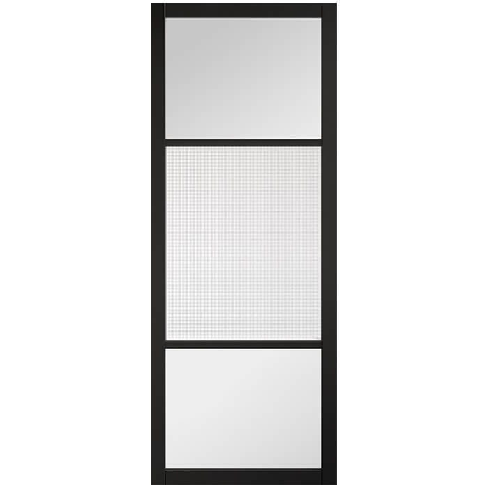 LPD Sutton Pre-Finished Black 3-Lites Internal Reeded Glazed Door